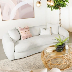 Coaster Isabella Faux Fur Tight Back Sofa, White