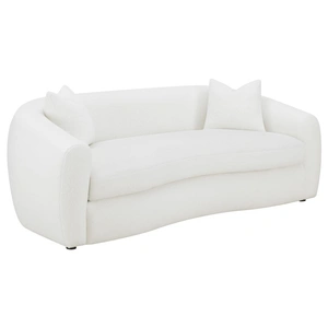 Coaster Isabella Faux Fur Tight Back Sofa, White