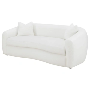 Coaster Isabella Faux Fur Tight Back Sofa, White