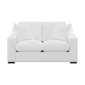 Coaster Ashlyn Polyester Fabric Sloped Arms Loveseat, White