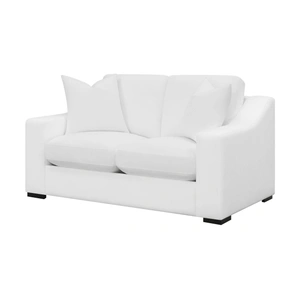 Coaster Ashlyn Polyester Fabric Sloped Arms Loveseat, White