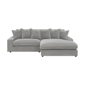 Coaster Blaine Polyester Fabric/Wood Reversible L-Shape Sectional Sofa, Fog