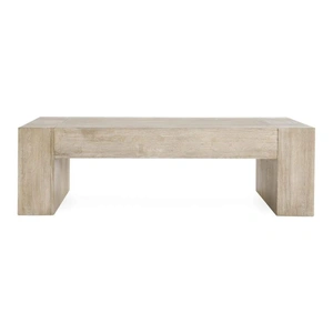 Classic Home Bristol Solid Wood Rectangle Coffee Table, Aged Cream