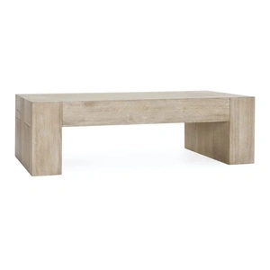 Classic Home Bristol Solid Wood Rectangle Coffee Table, Aged Cream