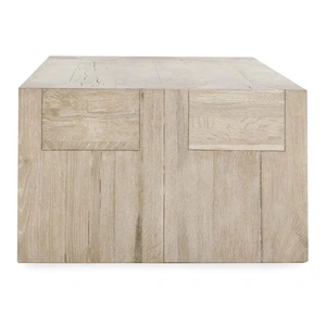 Classic Home Bristol Solid Wood Rectangle Coffee Table, Aged Cream