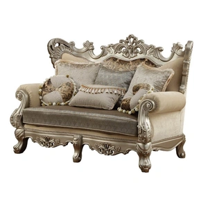 ACME Ranita Fabric/Wood Loveseat w/Pillows in Champagne