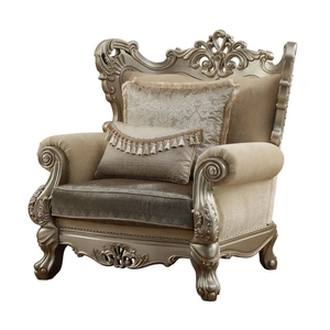 ACME Ranita Fabric/Wood Living Room Set, Champagne