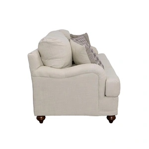 Coaster Glenn Cushion Back Linen Fabric Sofa, Light Grey