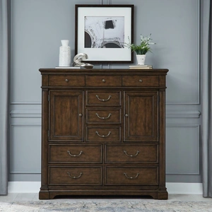 Liberty Furniture Arden Road Wood 2-Door 10-Drawer Chest, Satin Cherry