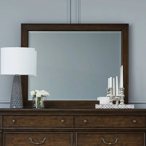 Liberty Furniture Arden Road Rectangular Wood Landscape Mirror, Satin Cherry