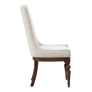 Liberty Furniture Arden Road Chenille/Wood Side Chair, Satin Cherry/Cream (Set of 2)