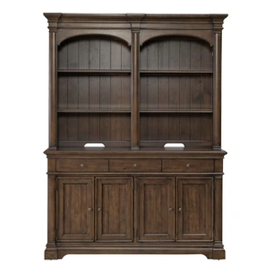 Liberty Furniture Arden Road Wood Hutch & Buffet w/LED Lighting, Satin Cherry