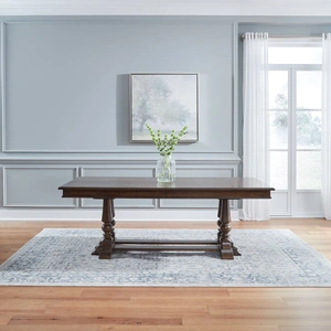 Liberty Furniture Arden Road Trestle Dining Set | Extendable Wood Table & Chairs, Satin Cherry