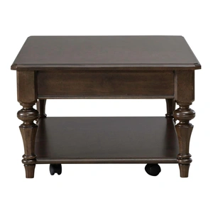 Liberty Furniture Arden Road Rectangular Wood 1-Drawer Cocktail Table w/Casters, Satin Cherry