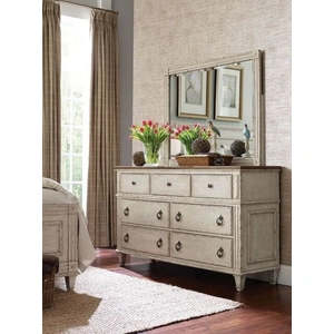 American Drew Southbury Wood Dresser w/7 Drawers, White