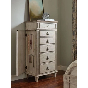 American Drew Southbury Wood Lingerie Chest w/6 Drawers, White