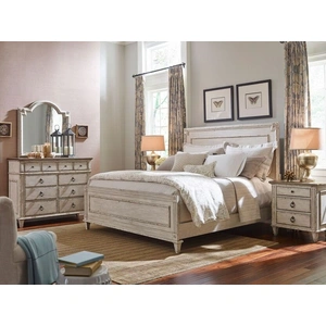 American Drew Southbury Wood Panel Bed, White
