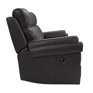 Amalfi Furniture SM Dublin Faux Leather Manual Reclining Loveseat, Charcoal
