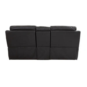 Amalfi Furniture SM Dublin Faux Leather Manual Reclining Loveseat, Charcoal
