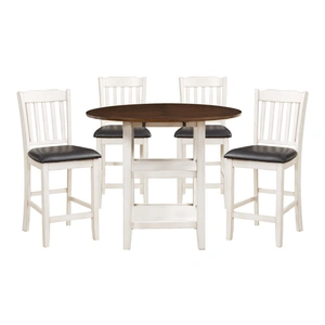 Homelegance Kiwi Rustic Counter Dining Room Set in Whitewash/Dark Cherry