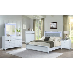 Lifestyle Furniture SM 5189 Wood Mirror w/LED, White