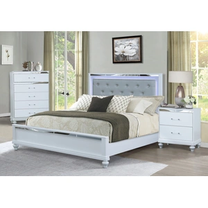 Lifestyle Furniture SM 5189 Wood Nightstand w/2 Drawers, White