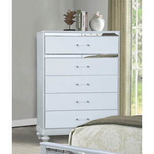 Lifestyle Furniture SM 5189 Wood Chest w/5 Drawers, White