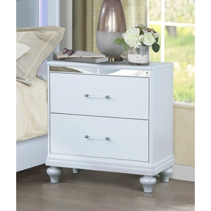 Lifestyle Furniture SM 5189 Wood Nightstand w/2 Drawers, White