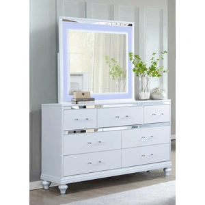 Lifestyle Furniture SM 5189 Wood Mirror w/LED, White
