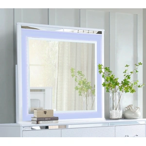 Lifestyle Furniture SM 5189 Wood Mirror w/LED, White