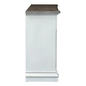 Liberty Furniture Abbey Park Wood 2-Door 3-Drawer Buffet, Antique White/Weathered Brown