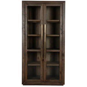 Classic Home Bradley Wood Tall Cabinet w/Glass Doors