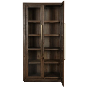 Classic Home Bradley Wood Tall Cabinet w/Glass Doors