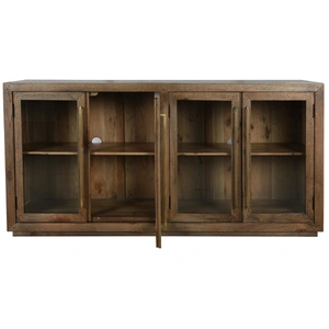 Classic Home Bradley Wood 4-Door Sideboard w/Glass Doors