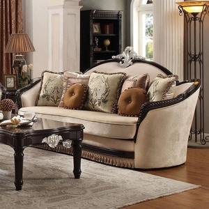 ACME Ernestine Fabric/Wood Sofa, Beige