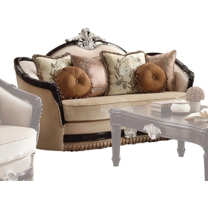 ACME Ernestine Fabric/Wood Loveseat, Beige