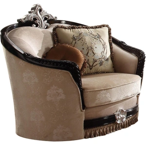 ACME Ernestine Fabric/Wood Chair, Beige
