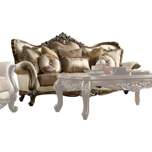 ACME Latisha Fabric/Wood Living Room Set, Tan/Antique Oak