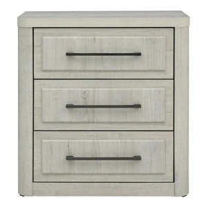 Liberty Furniture Modern Play 3-Drawer Nightstand w/Charging Station, Natural White