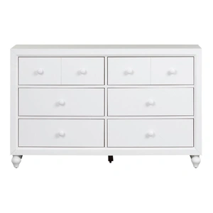 Liberty Furniture Cottage View White Melamine 6-Drawer Dresser | Scratch-Resistant