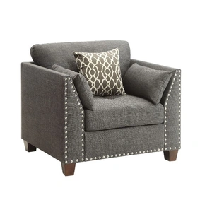 ACME Laurissa Linen Fabric Chair in Gray