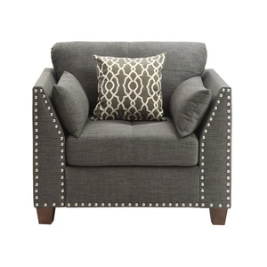 ACME Laurissa Linen Fabric Chair in Gray