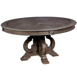 Furniture of America Arcadia Wood Round Dining Table, Rustic Natural Tone