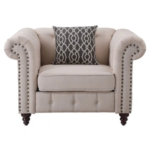 ACME Aurelia Fabric Linen Tufted Chair