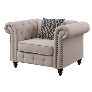 ACME Aurelia Fabric Linen Tufted Chair