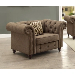 ACME Aurelia Fabric Linen Tufted Chair