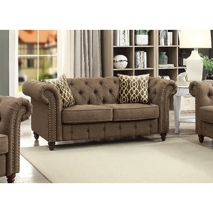 ACME Aurelia Fabric Linen Tufted Loveseat
