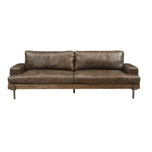 AF Modern Silchester Top Grain Leather Sofa, Brown