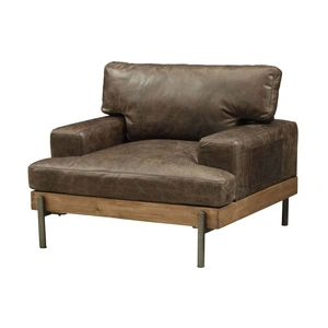 AF Modern Silchester Top Grain Leather Chair, Brown