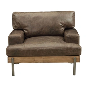 AF Modern Silchester Top Grain Leather Chair, Brown